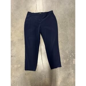 Theory Ibbey Admiral Crepe Tapered Straight Ankle  Navy Blue Pants Size 12